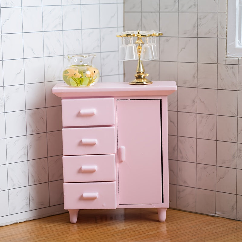 Tiny Wooden Bedside Table with Drawers for Dollhouses and Desktops