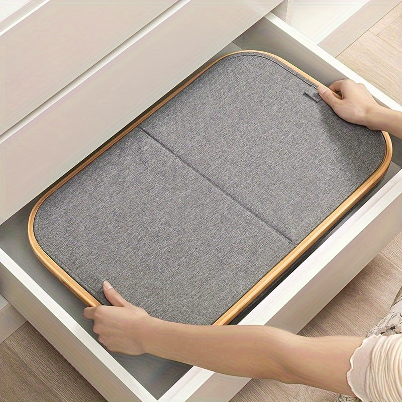 Large Double Layer Laundry Basket with Lid and Removable Washable Pockets for Bedroom Bathroom Dorm