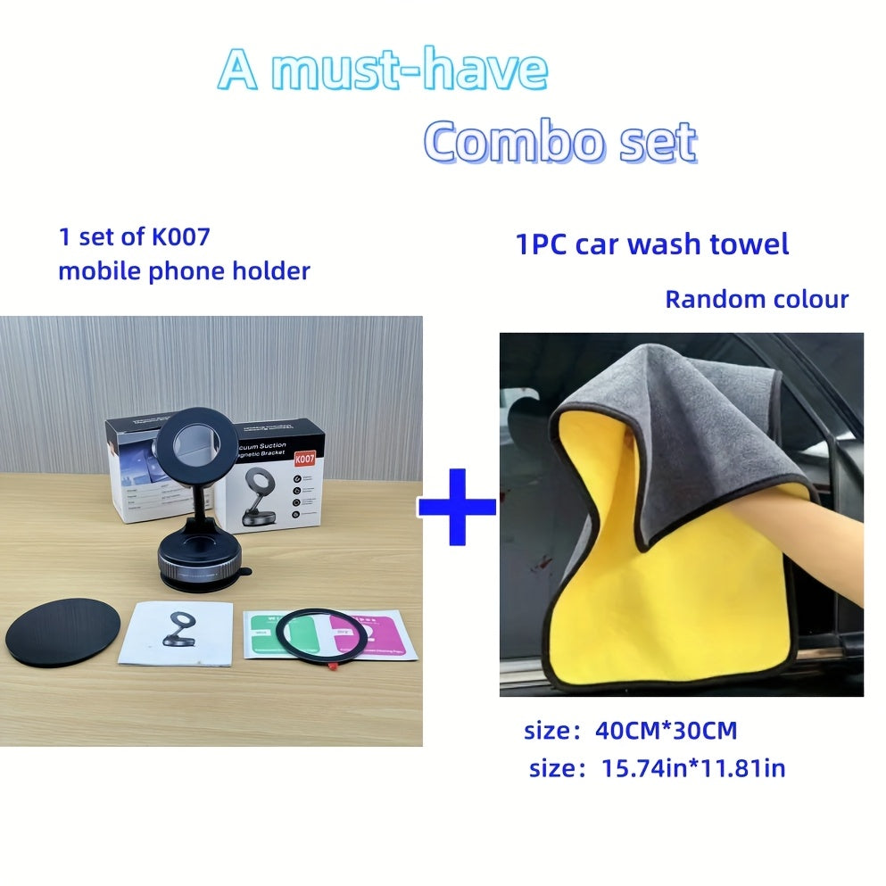 Magnit telefon uchun tutgich Alyuminiy alloy 360° buriladigan vakuum yopishqoq avtomobil paneli