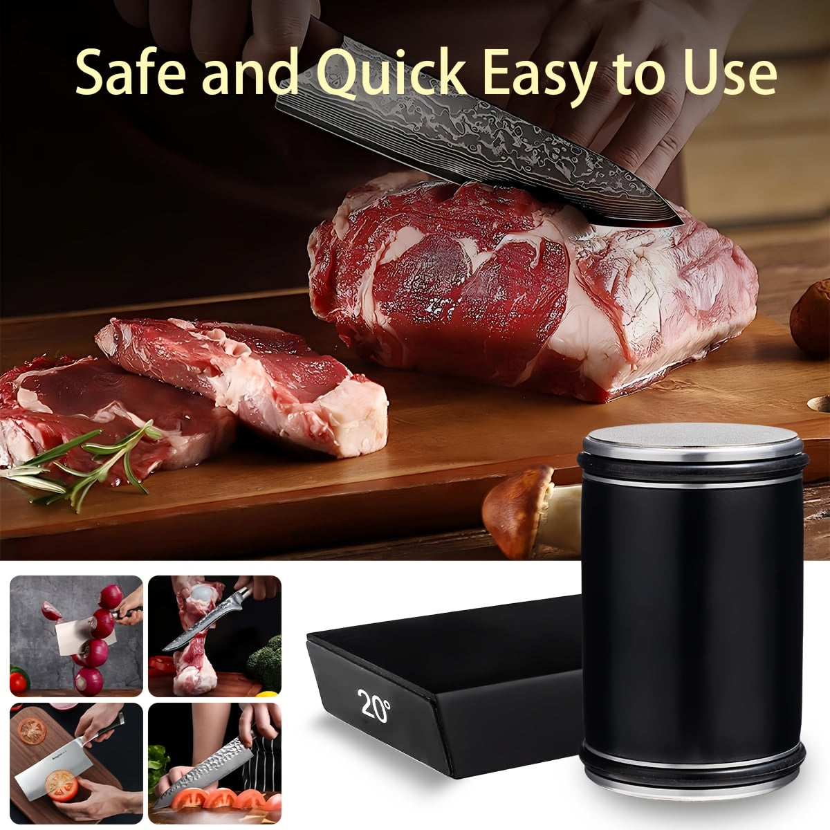 Oshxona pichog'ini silliqlash uchun olmos va keramika toshlari bilan to'plam