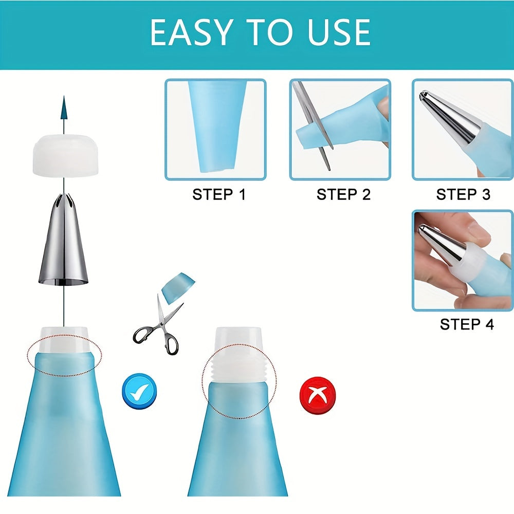 21-Piece Cake Decorating Set with Piping Bags Tips Reusable Pastry Bags