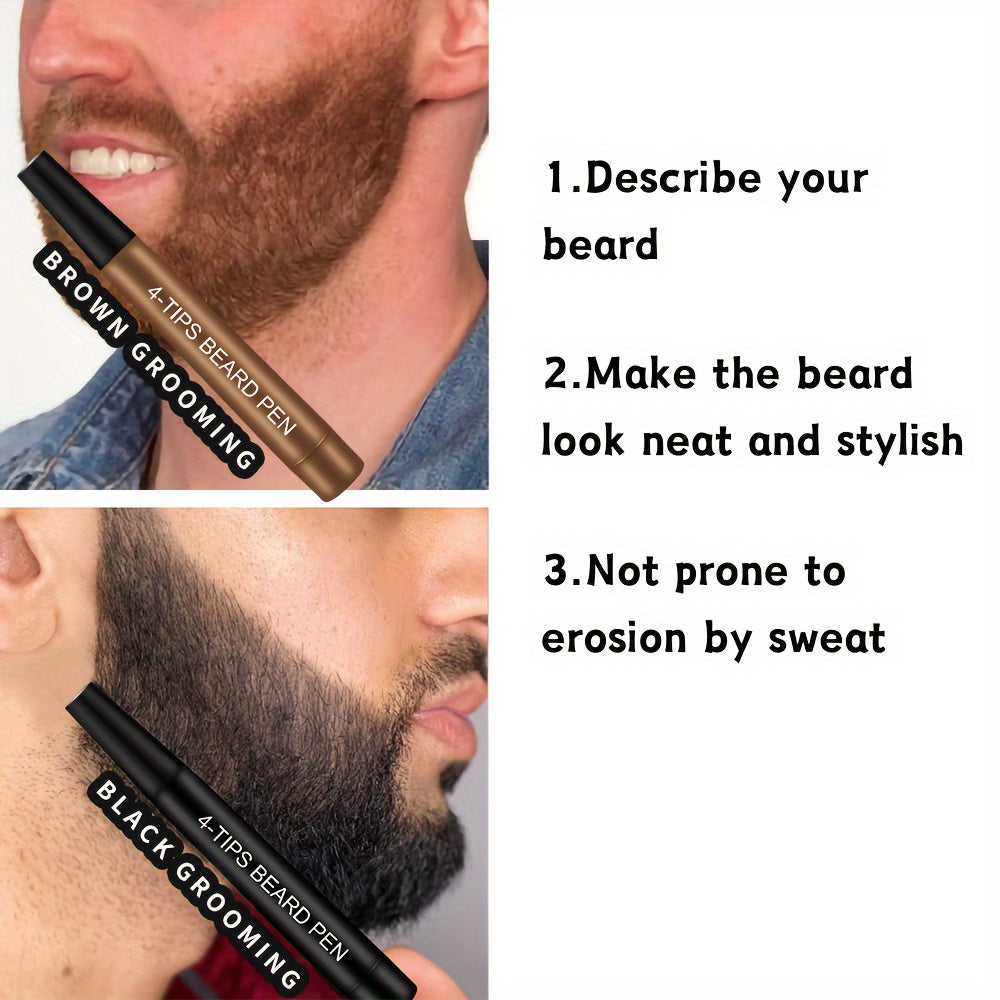 Bolígrafo rellenador de barba para hombres kit de cuidado impermeable de larga duración estilizador de cejas