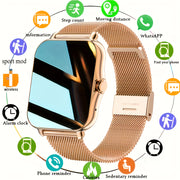 Men Women 1.83 Inch Full Touch Sports Smartwatch with Wireless Calling Motion Tracking Music Control