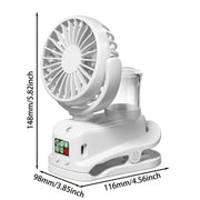 Portable USB Fan and Humidifier Combo with Mist Function, Adjustable Speeds and Moisture Levels