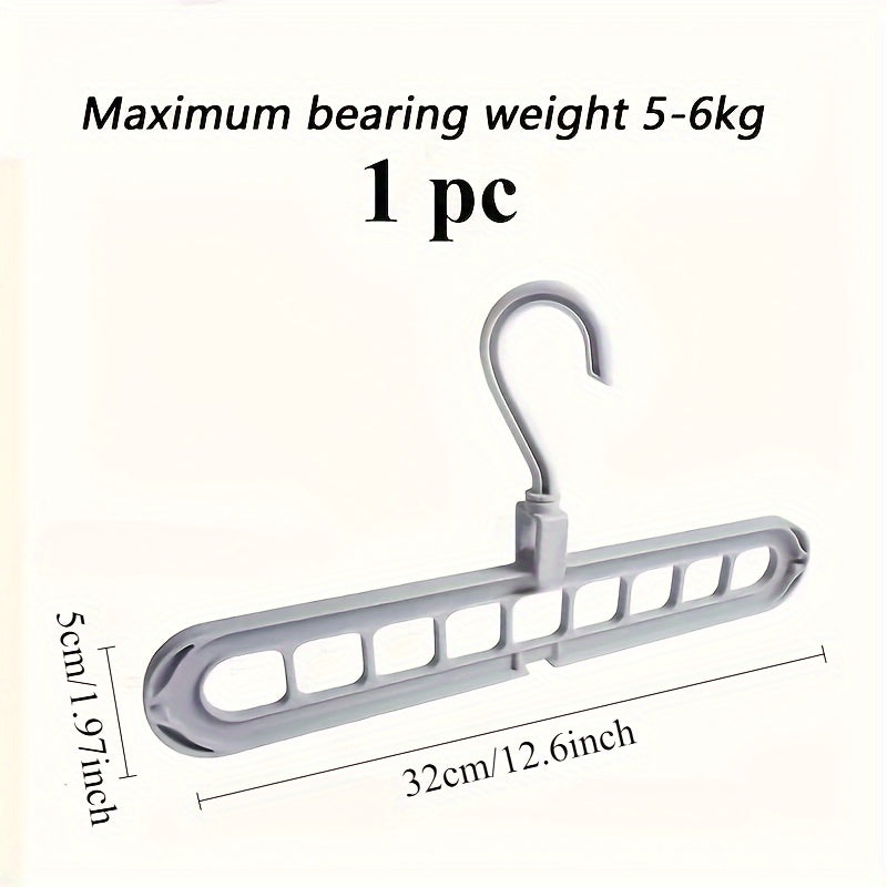 Plastic Hanger with 9 Holes Foldable Space-Saving Clothes Organizer for Home and Travel