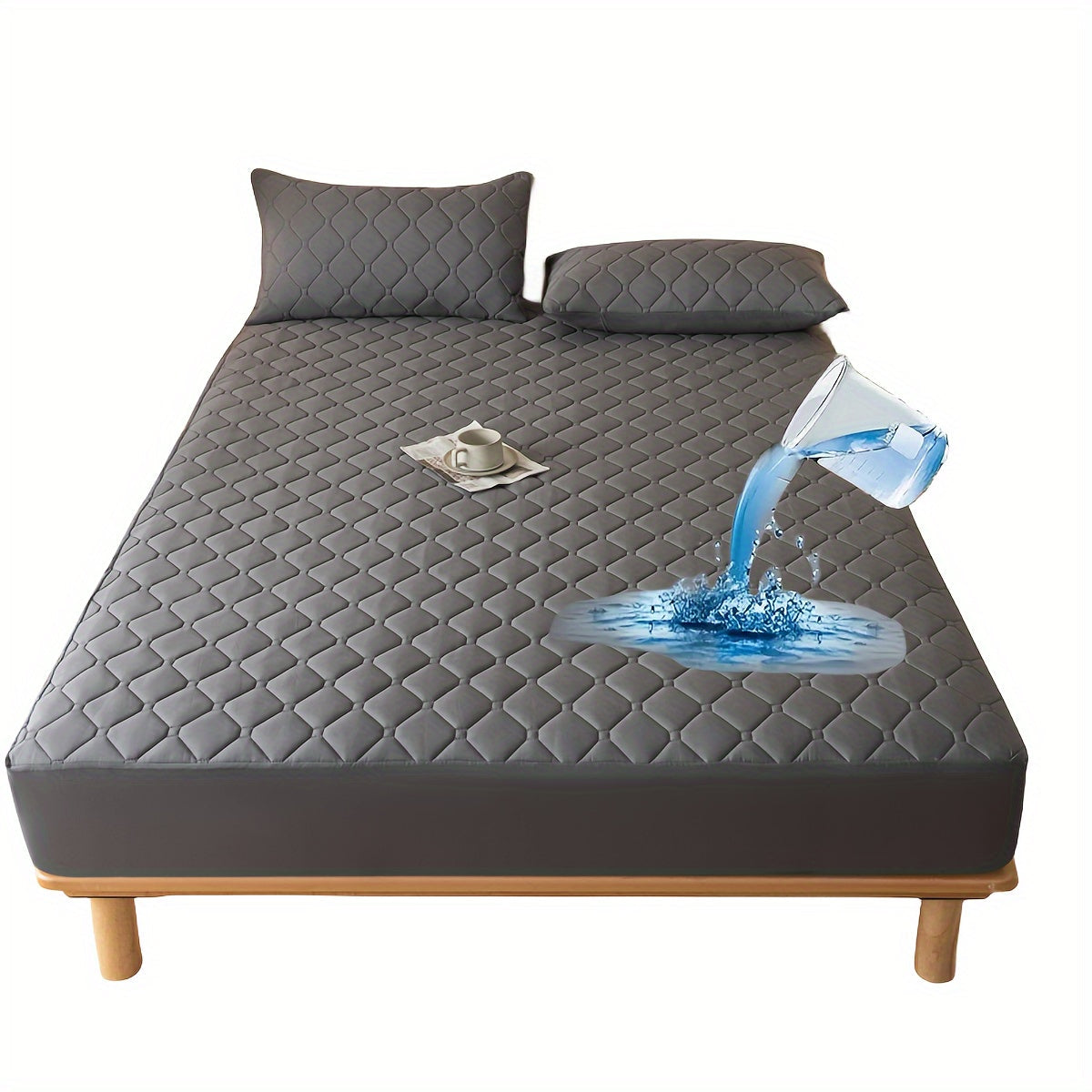 Waterproof Noiseless Embossed Mattress Protector for Bed Sizes Up to King 29.97cm Deep Fitted Washable Dustproof