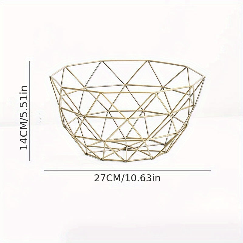 Metal Fruit Bowl for Serving and Storage Decorative Display Rack for Dining Table