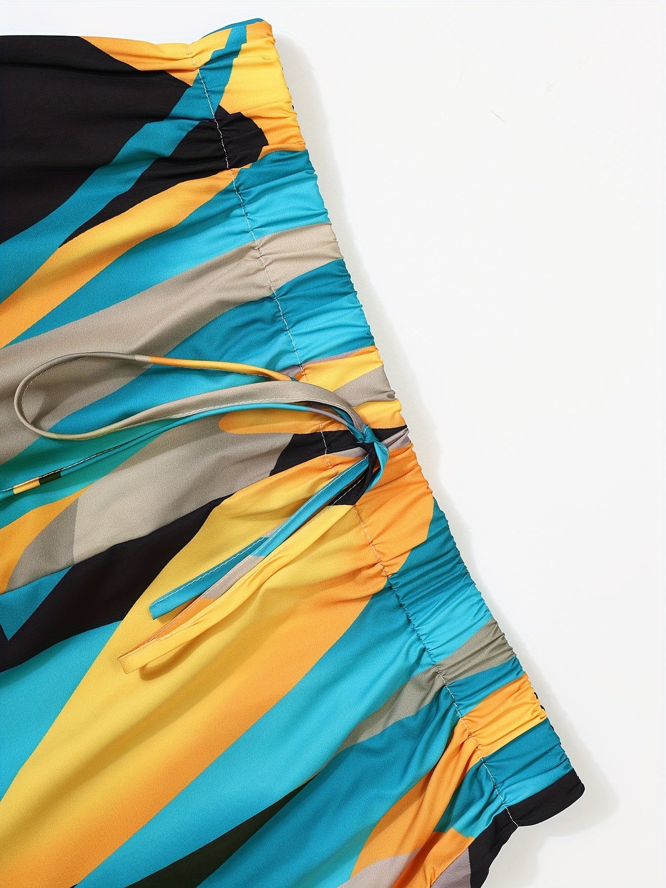 Plus Size Women’s Casual Printed Mid-Length Pants Elastic Waist