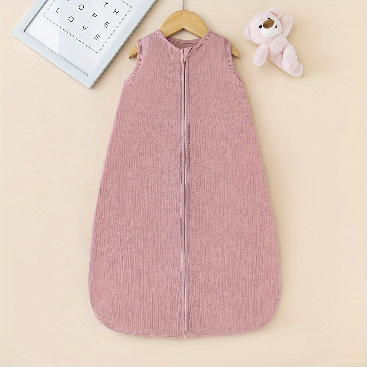 Kids Wearable Blanket with Double Zipper, Wrinkled Cotton, All Seasons