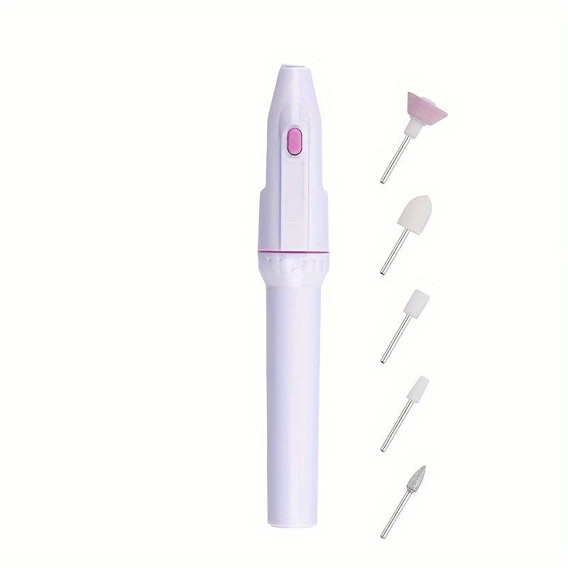 5-in-1 Electric Nail File Set for Manicure Pedicure Hypoallergenic AA Battery