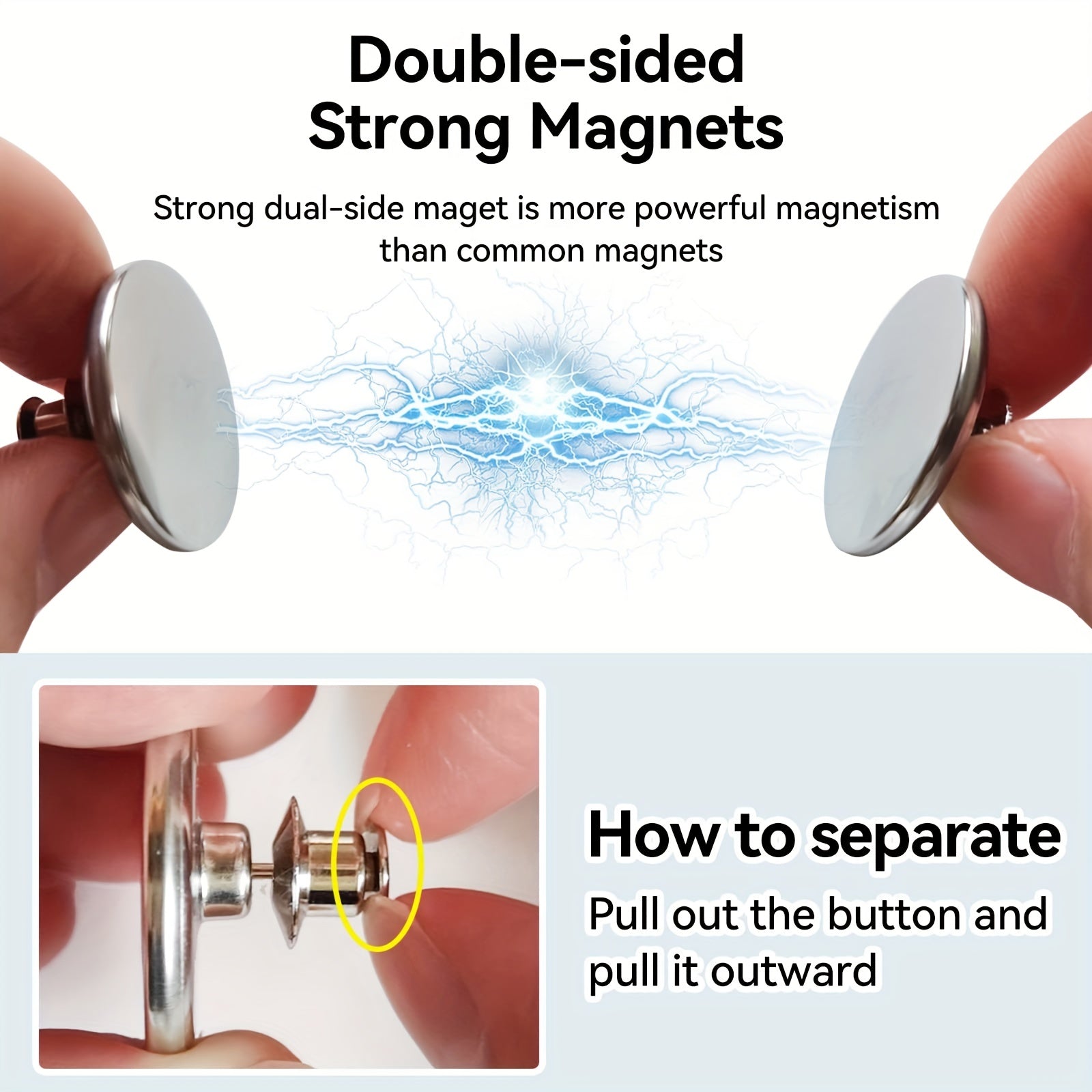 Juego de 5 sujetadores magnéticos para cortinas con respaldo para prevenir filtraciones de luz