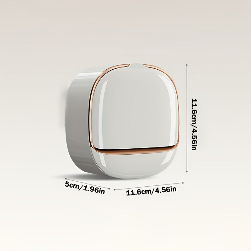 Wall-Mounted Soap Dish Waterproof ABS No-Drill Drainage Bathroom Shower Travel