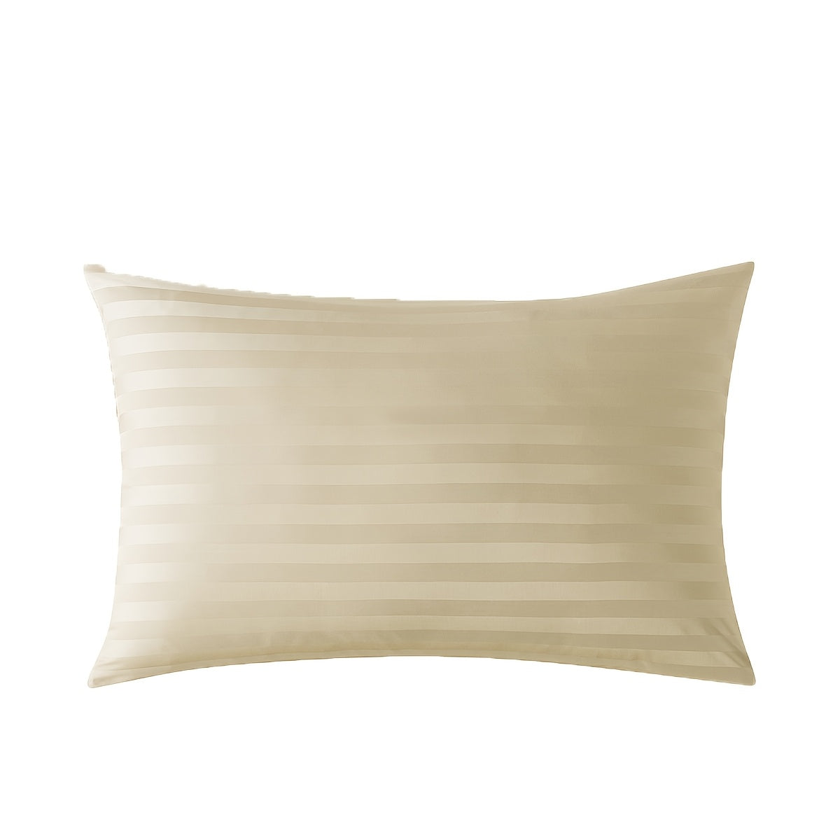 Satin Stripe Pillowcase White Khaki Breathable Soft Durable Hotel Home