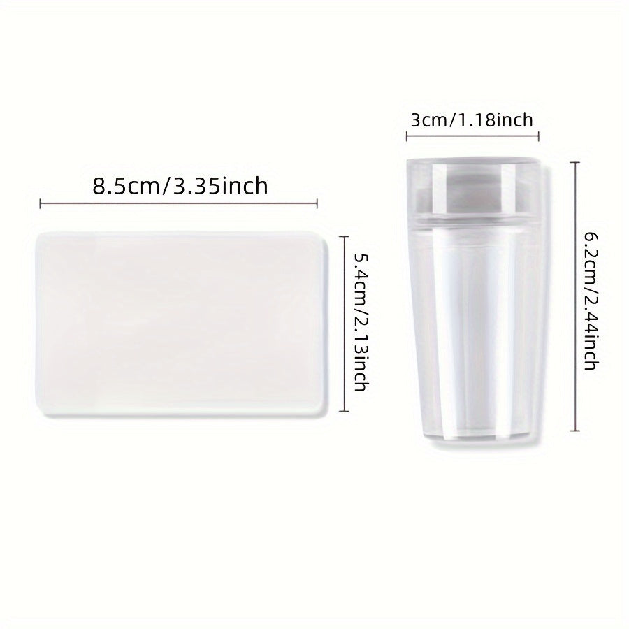 Unisex Silicone Nail Art Stamping Kit French Design Unscented