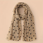 Polka Dot and Solid Color Chiffon Scarf for Casual Wear Head Wrap Sun Protection