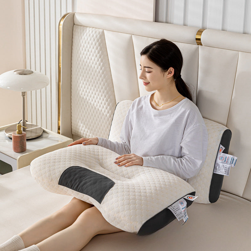 Almohada de soporte para cuello elástico con funda transpirable y lavable para uso en maternidad y dormitorio