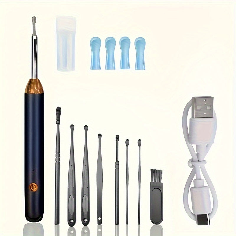 8 Piece Ear Wax Removal Kit with Camera Light and 6 Ear Spoons