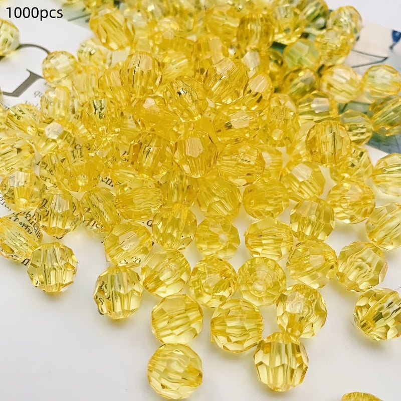 1000 piezas de cuentas de esquina de acrílico transparente de 6mm para bricolaje, joyería y decoración del hogar