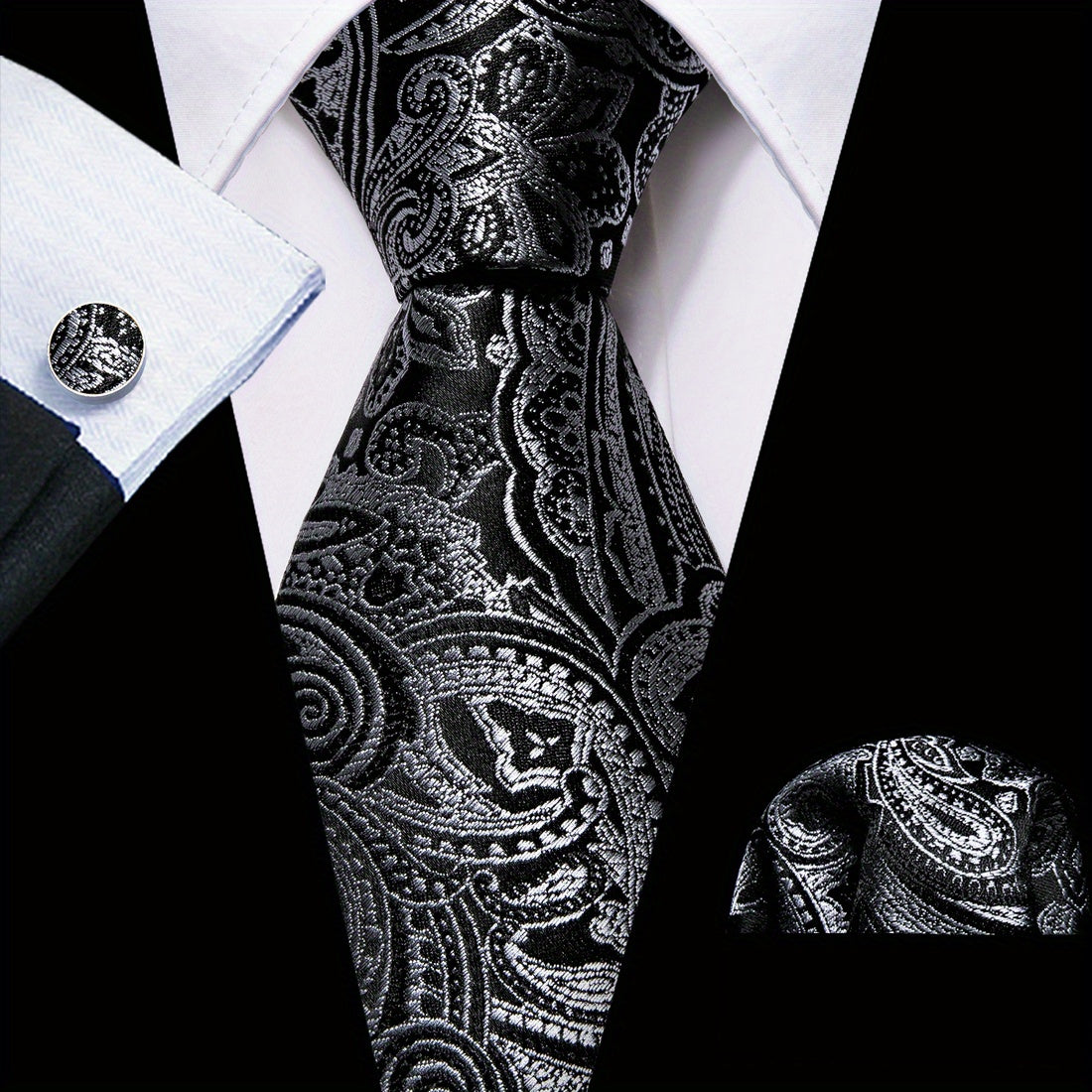 Men's Paisley Woven Necktie for Weddings and Formal Events