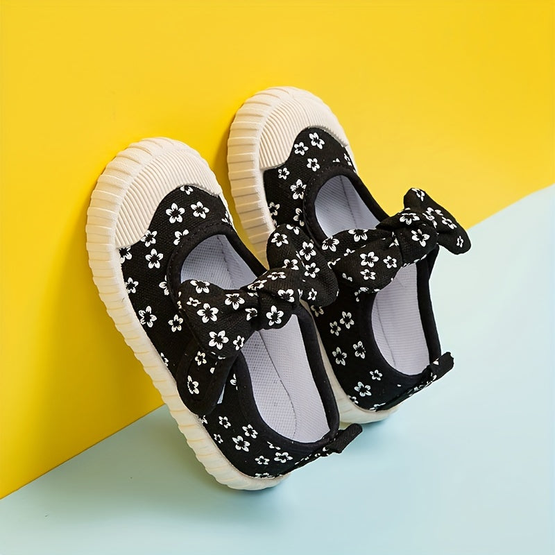 Girls' Color Block Sneakers with Bow Knot Lightweight Non-Slip Rubber Sole