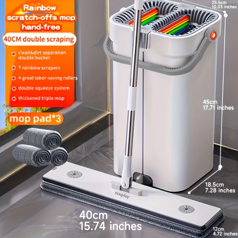 Mopa plana lavable Rainbow con cubeta, herramienta todo en uno para limpieza húmeda y seca

Source:
Rainbow Washable Flat Mop with Bucket, All-in-One Wet and Dry Cleaning Tool