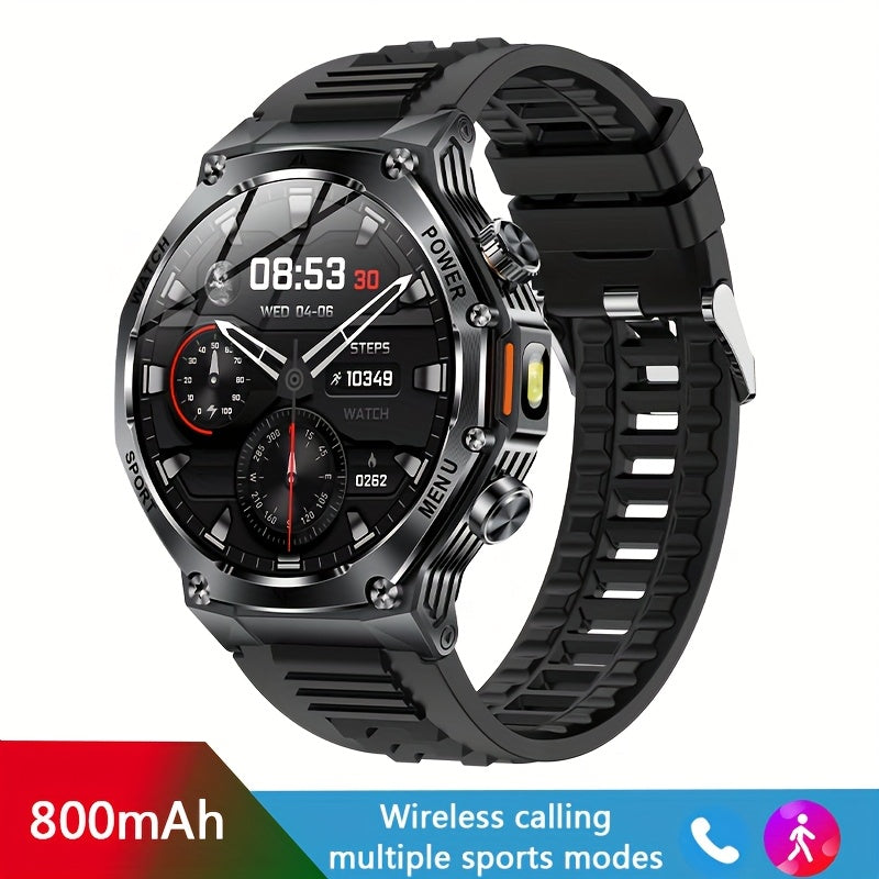 2025 LED Erkaklar Aqlli Soati, Qo'ng'iroq bilan, 4.32 sm HD Ekran, AI Ovoz Assistanti, Musiqa Boshqaruvi, iPhone va Android uchun