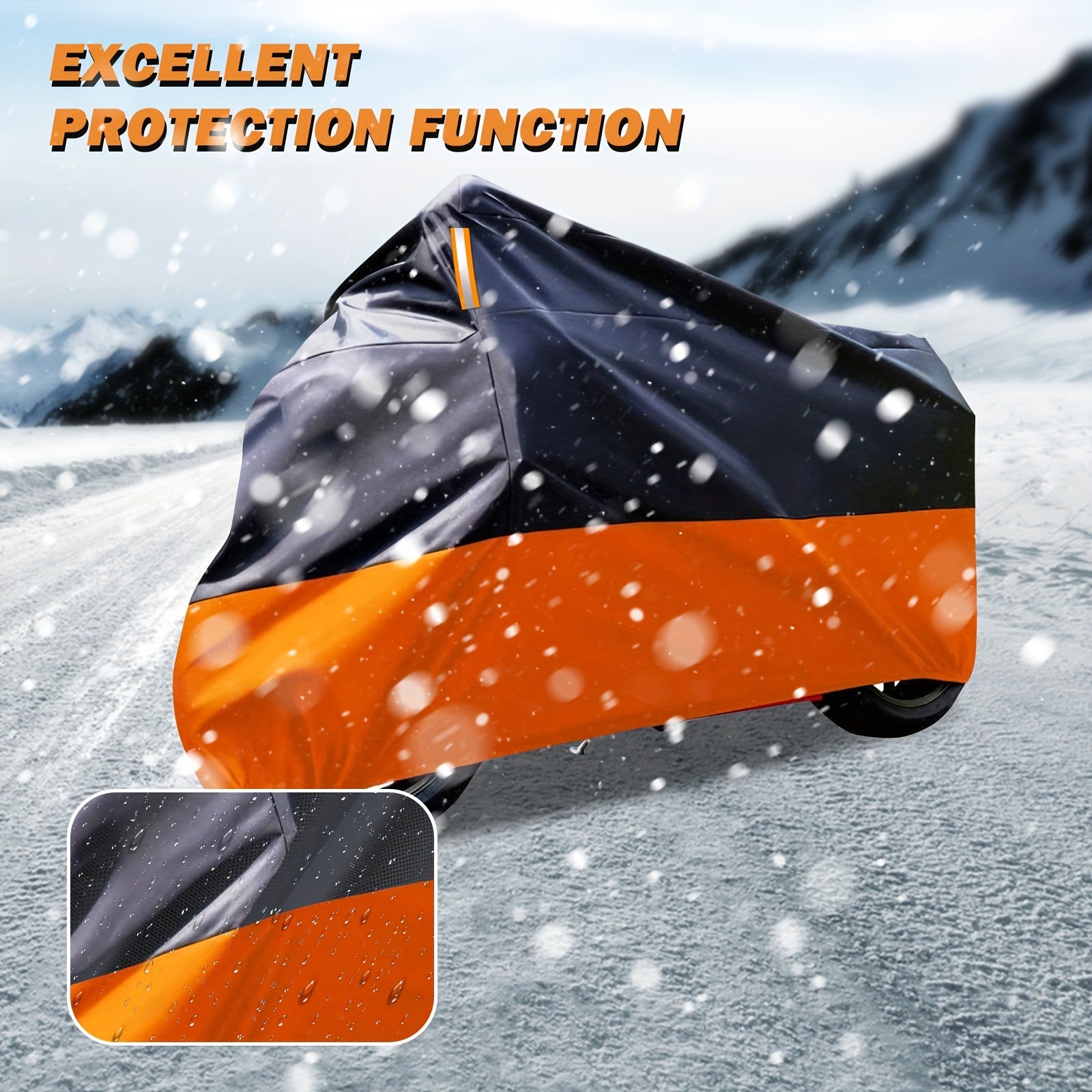 Motorcycle Cover Nylon All-Season Windproof Universal Fit with Storage Bag