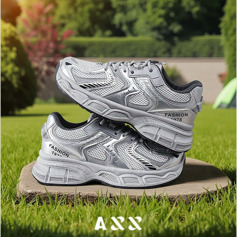 Women’s Korean Style Chunky Dad Shoes Comfortable Platform Sneakers White Gray