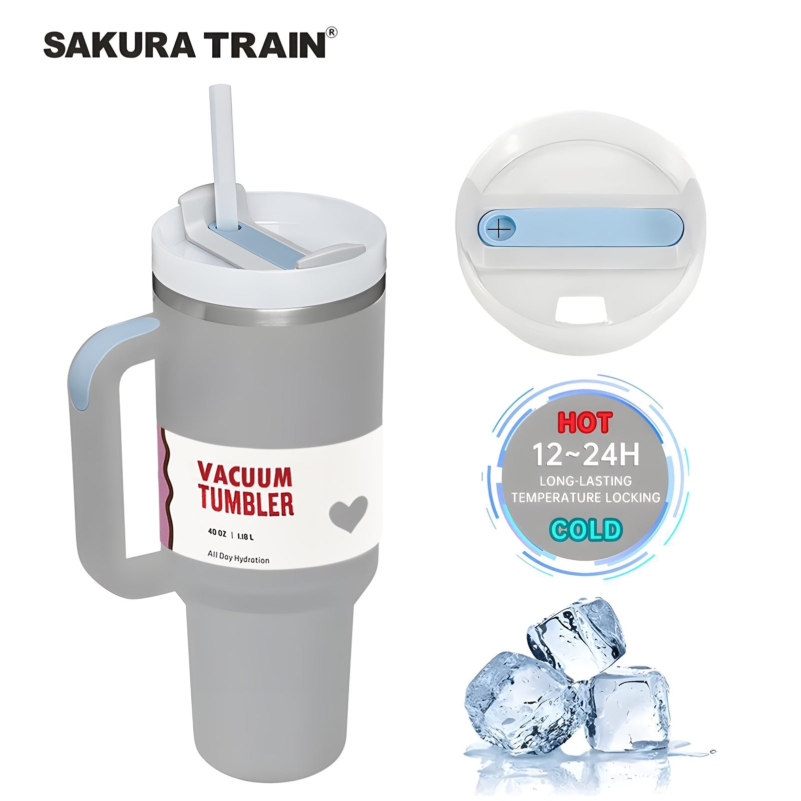 40oz Stainless Steel Travel Mug with Lid and Straw Double Wall BPA-Free Shatterproof Oval Design