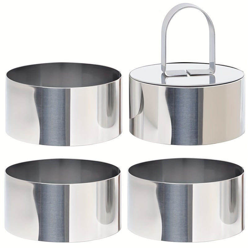 Set of 2 or 4 Stainless Steel Cake Mold Rings 7.01cm for Mousse Cakes Cookies Pancakes