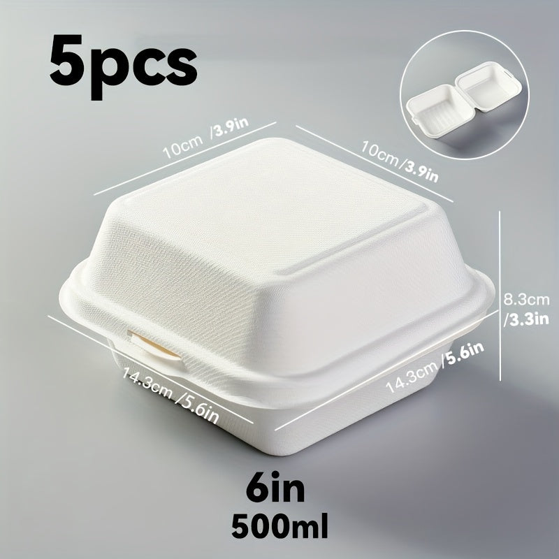 Ekologik toza bug'doy donasi qog'oz tushlik qutilari, 5, 15, 30, 50 ta, sendvichlar, salatlar va shirinliklar uchun