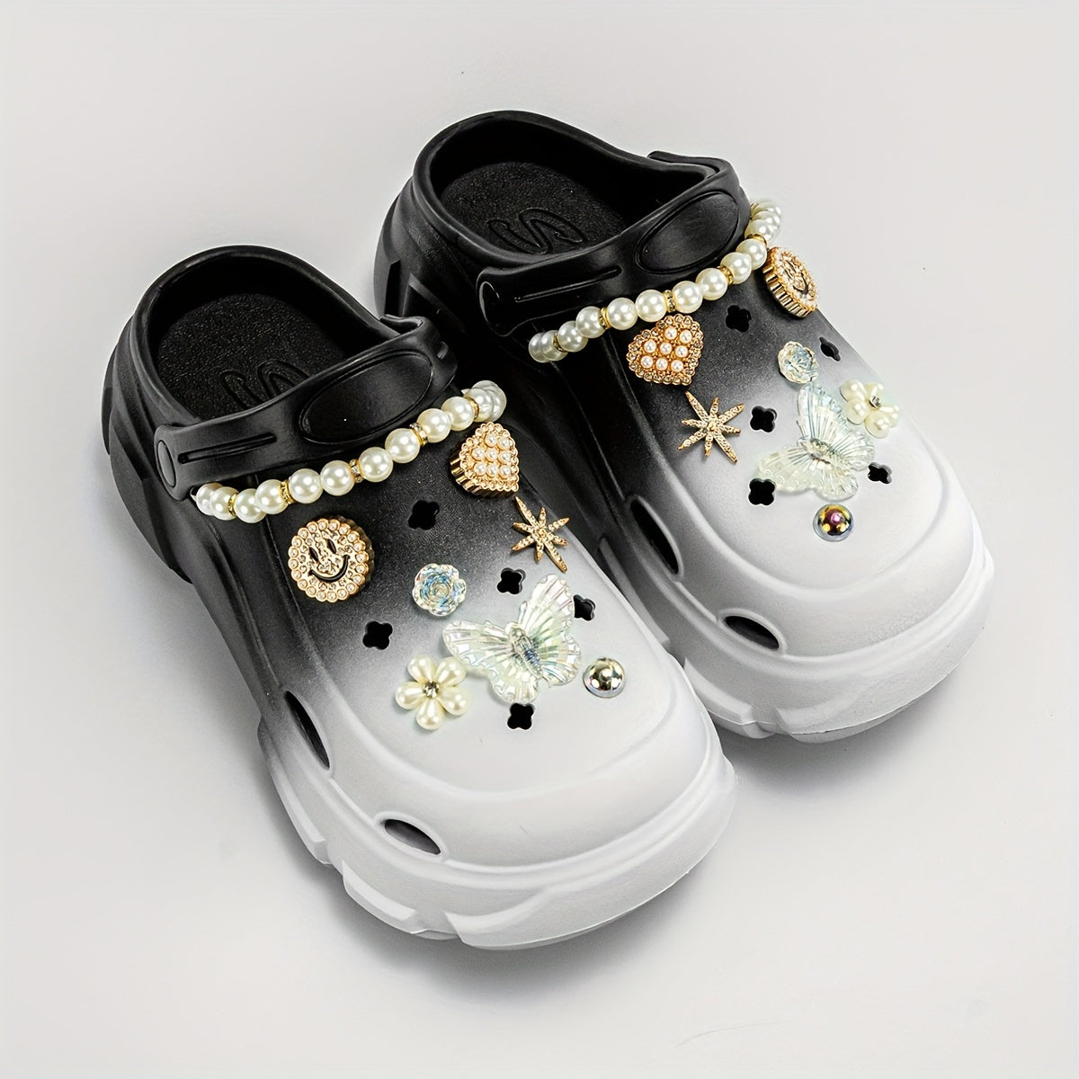 Women’s EVA Platform Sandals with Cartoon Pearl Butterfly Design