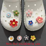 10Pcs Colorful Cartoon Flower Shoe Charms for Clogs Sandals and Slippers