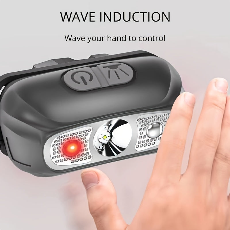 Rechargeable USB Headlamp with Bright LED Sensor for Camping and Search