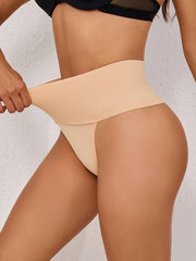 Bragas moldeadoras de control de abdomen para mujer de cintura alta en negro