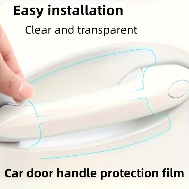 8pcs Película protectora para manijas de puertas de coche transparente de PVC resistente a arañazos e impermeable