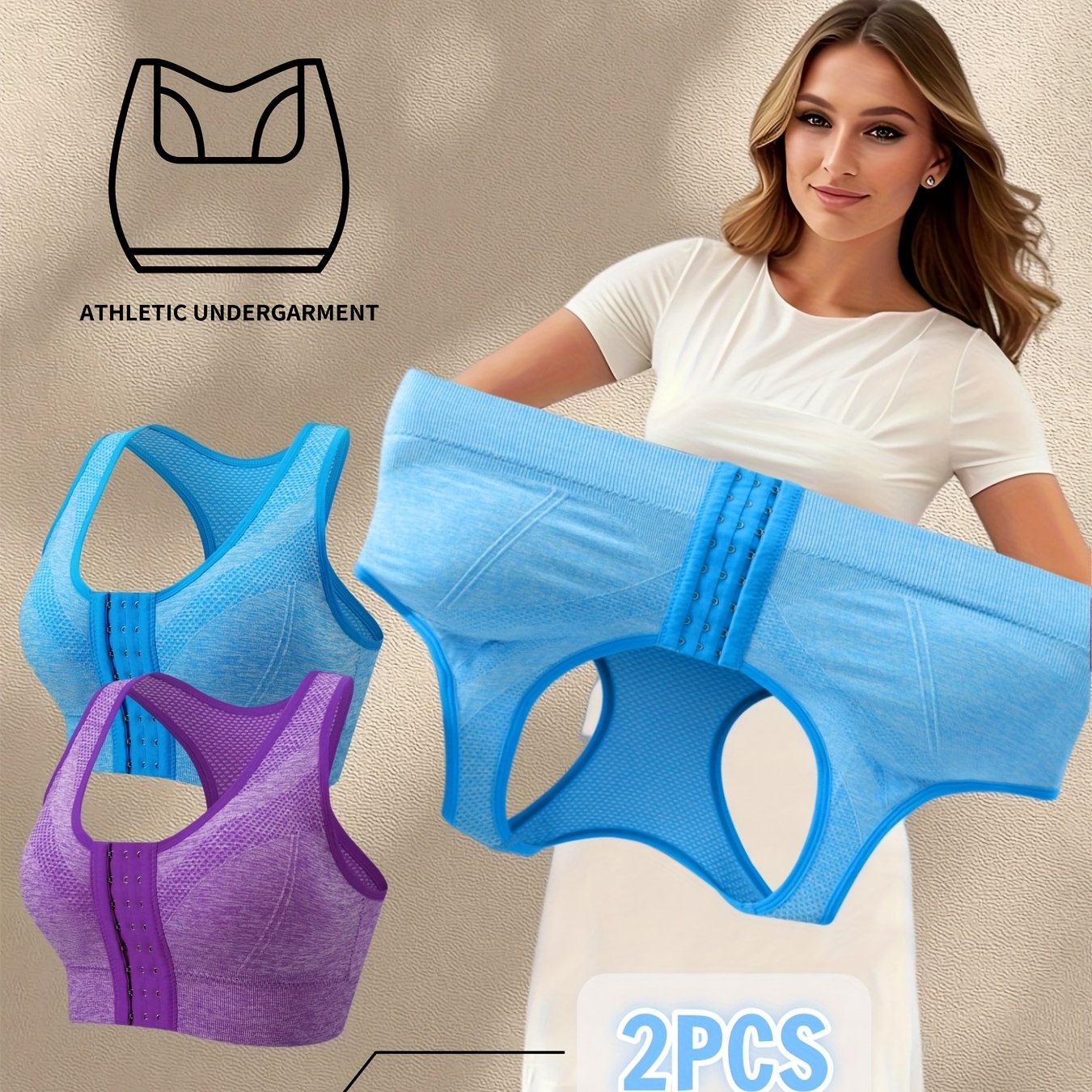 Plus o'lcham nafas oladigan, shovqinsiz sport bra uchun yoga va mashqlar