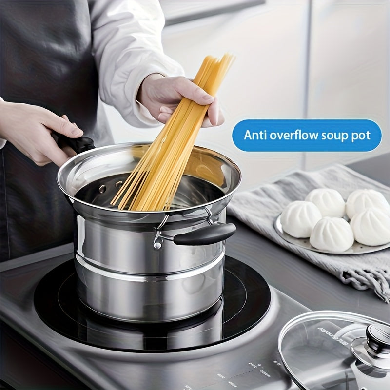 Stainless steel soup pot with lid strainer versatile kitchenware 70cm