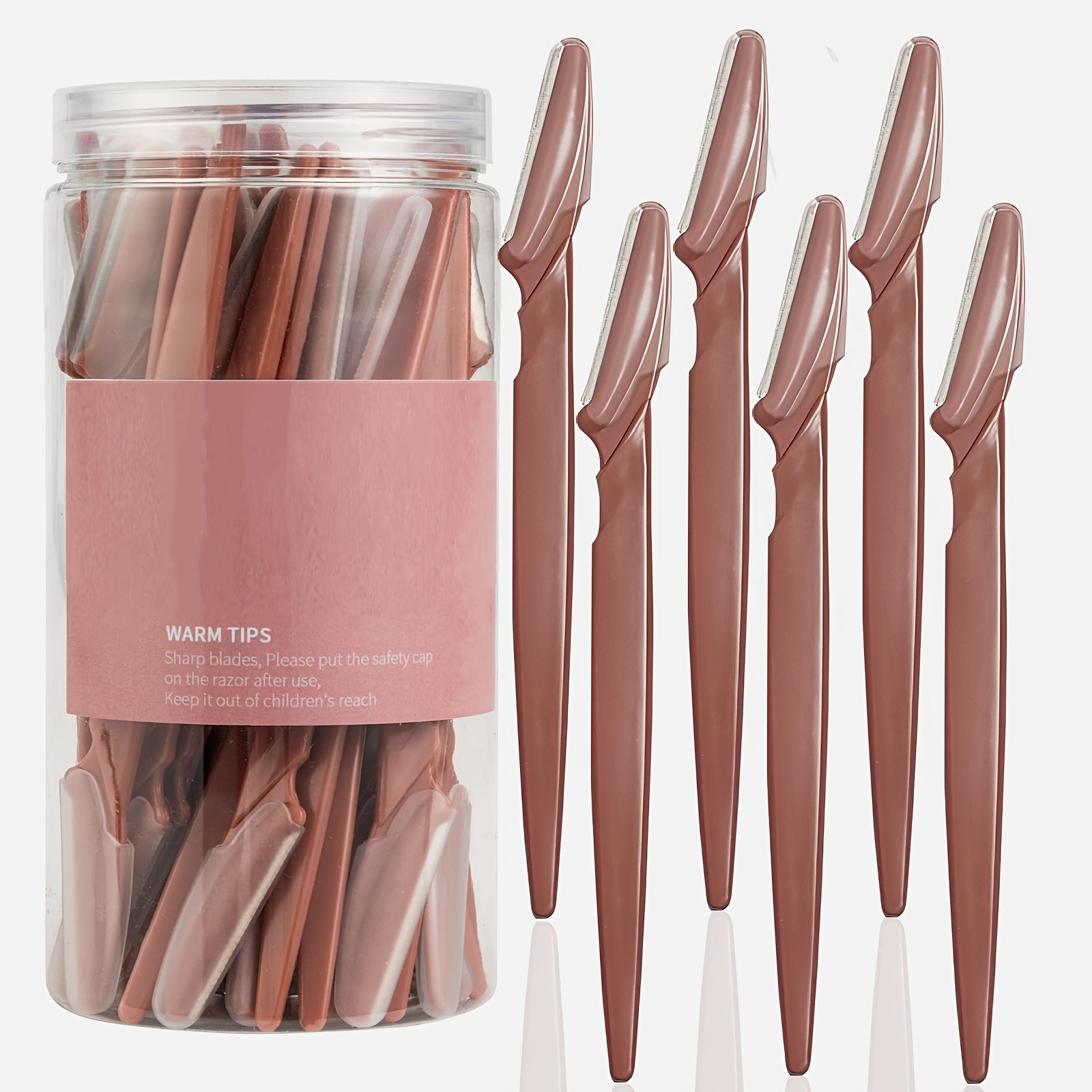 Razor de precisión para cejas de acero inoxidable unisex, 12 piezas con estuche protector