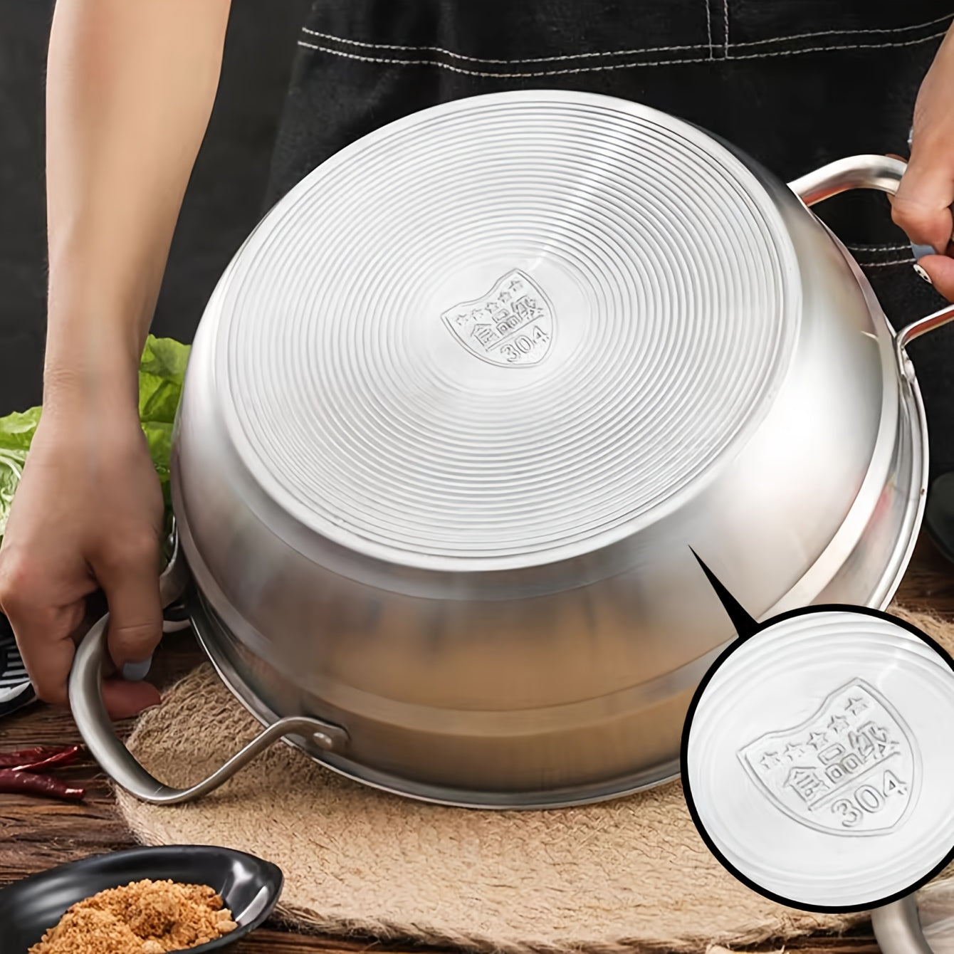 Thickened Stainless Steel Steamer Pot with Glass Lid for Easy Cooking and Serving