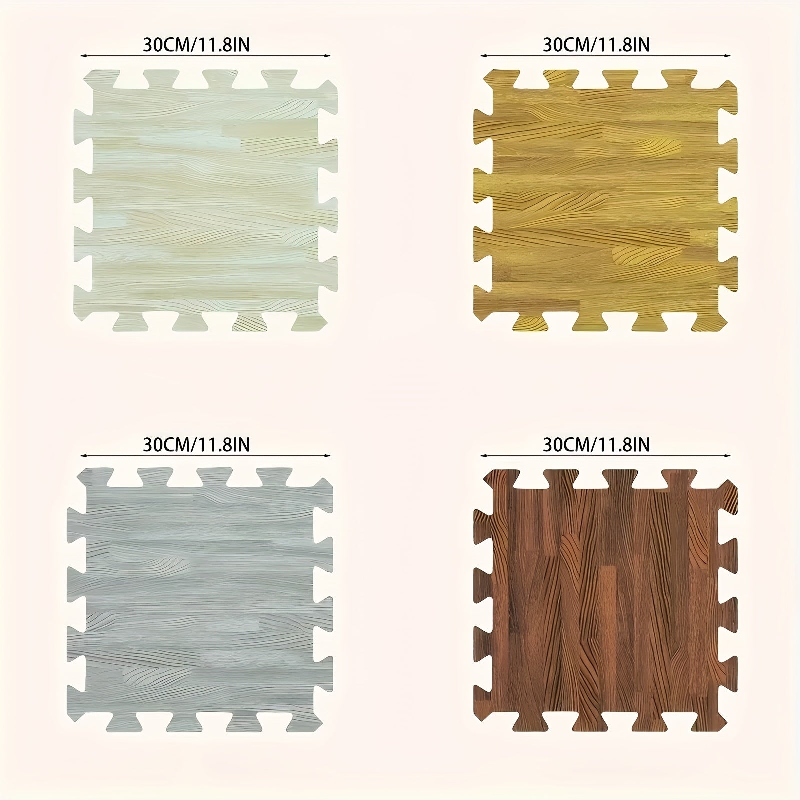 Wood Grain Interlocking Floor Tiles EVA PE Foam Puzzle Carpet 30x30cm Indoor Mat