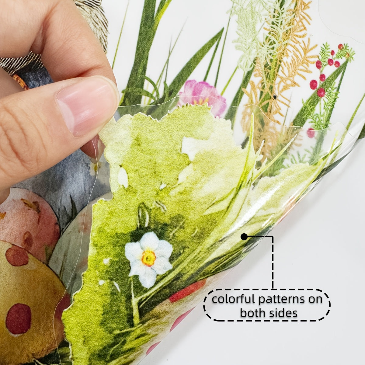 Easter Bunny and Egg Window Cling 30cm Reusable PVC Decal for Home Decor