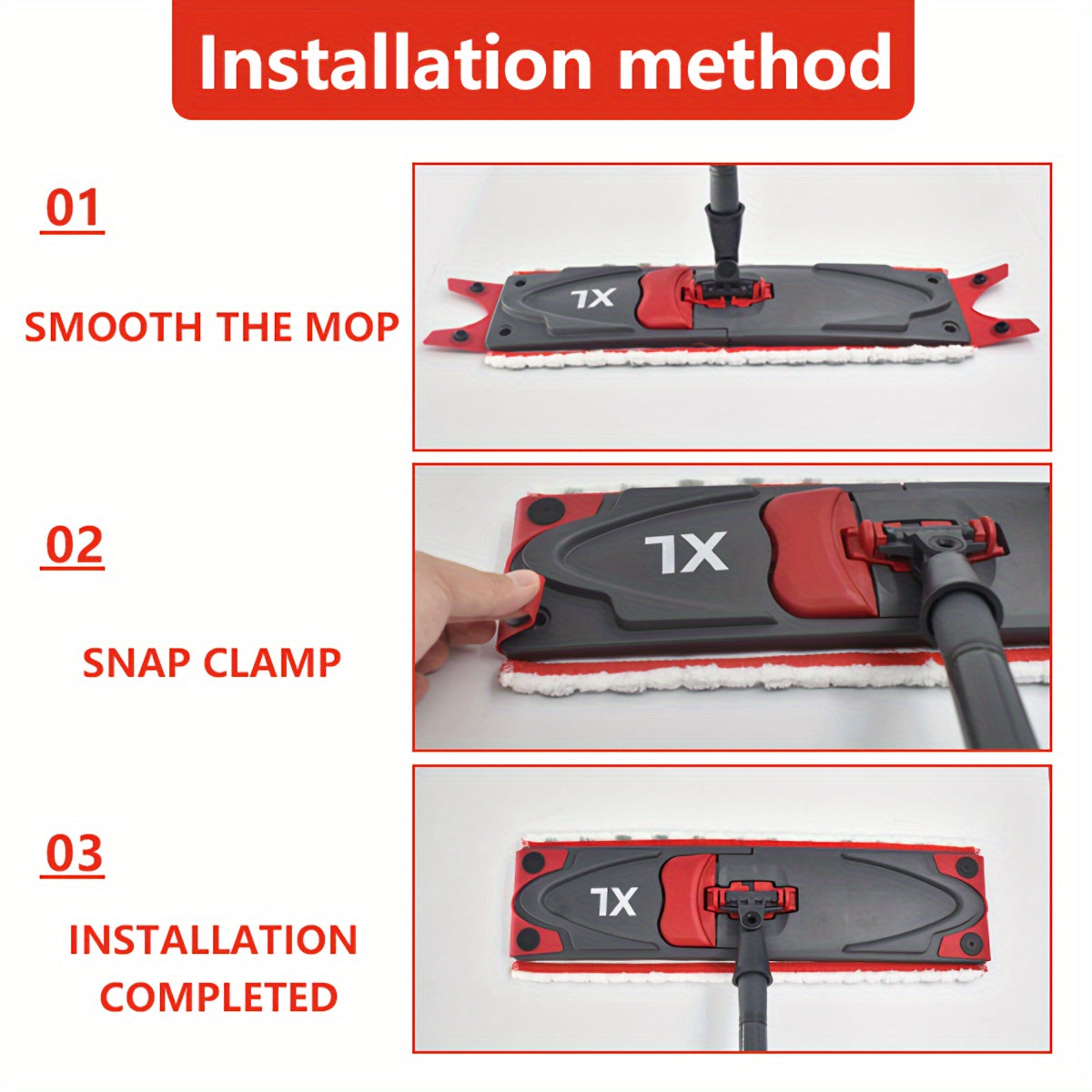 Extra Large Microfiber Mop Heads Pack Reusable Washable Floor Cleaning Pads