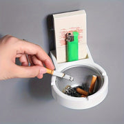 Wall-Mounted Stainless Steel Ashtray No Drill Required Durable Easy Clean