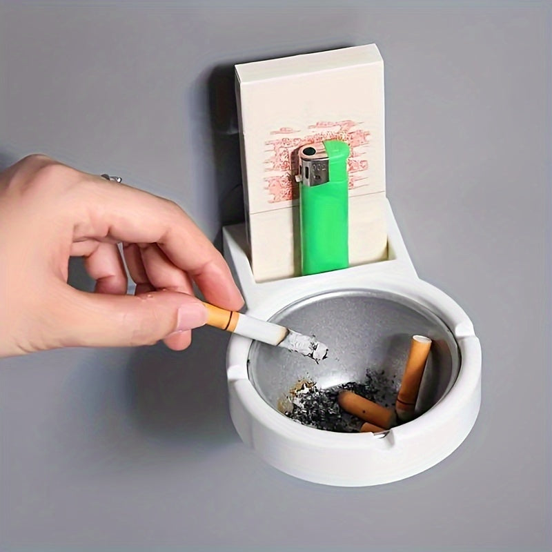 Wall-Mounted Stainless Steel Ashtray No Drill Required Durable Easy Clean