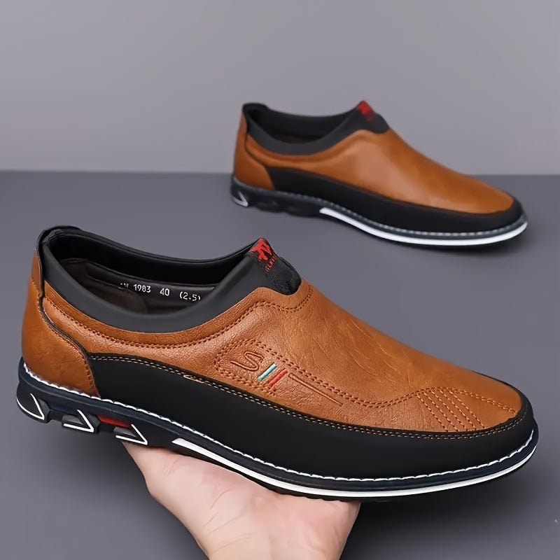 Men's Microfiber Leather Loafers Non-Slip Casual Street Shoes