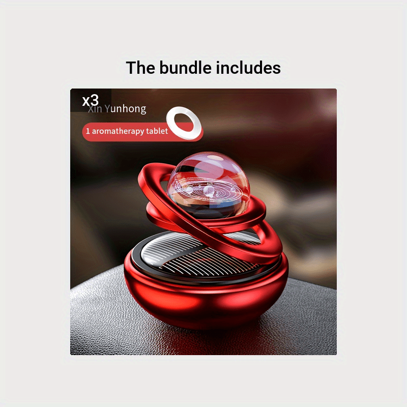 Car Interior Decoration Solar Rotating Loaves Solid Car Fragrance