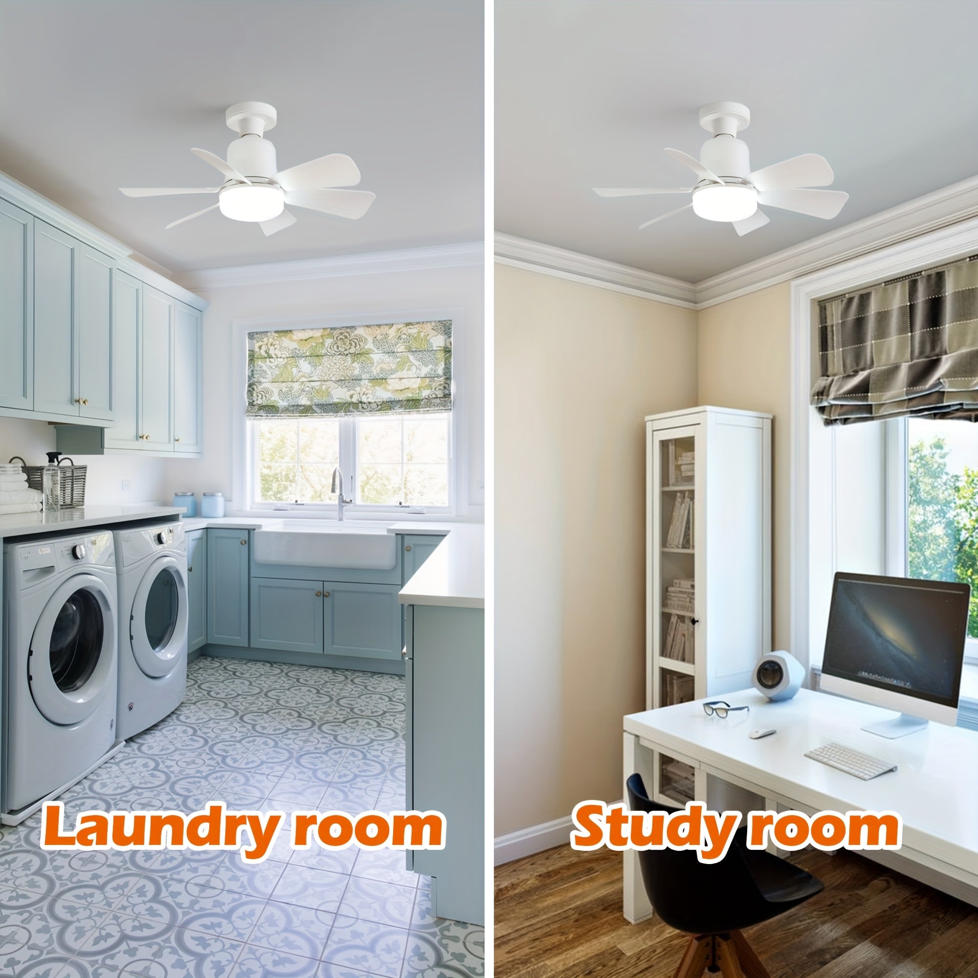 Ceiling Fan with Light and Remote 3 Speeds 3 Colors Adjustable LED Indoor