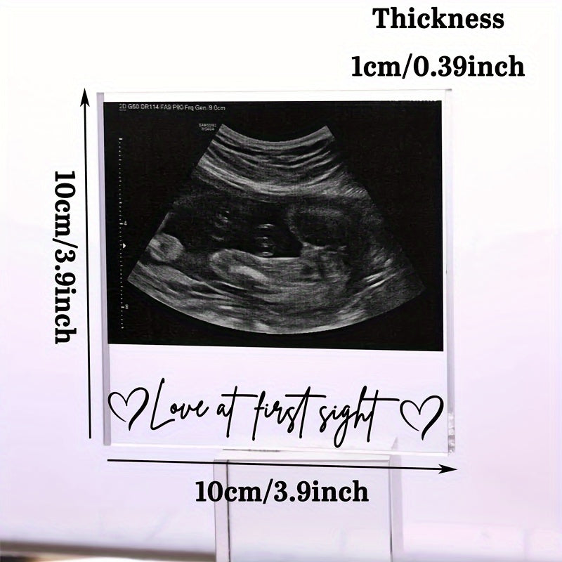 Acrylic Ultrasound Photo Tent Card High-Gloss Pregnancy Announcement Gift