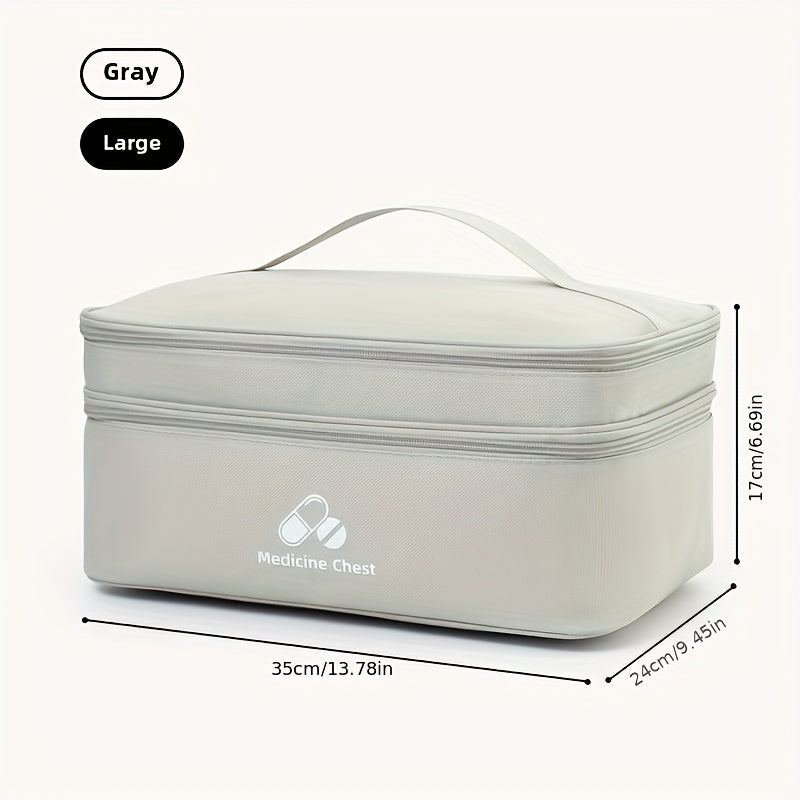 Unisex Nylon Large Capacity Medicine Storage Bag with Zipper Dustproof